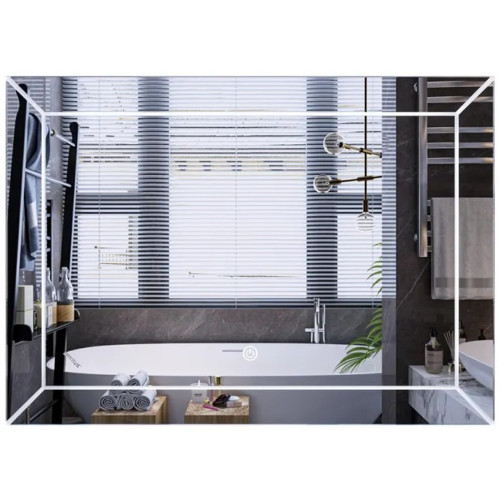 Зеркало MIXXUS PREMIUM CUBIC MR14-80x60-REVERSE с LED Touch, Anti-fog, димером, рег. яркости (MP6648)