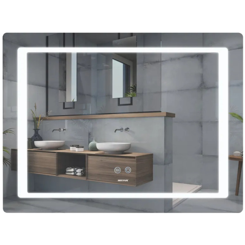 Зеркало MIXXUS STYLE MR13-70x50-REVERSE с LED Touch, Anti-fog, димером, рег. яркости (MI6665)