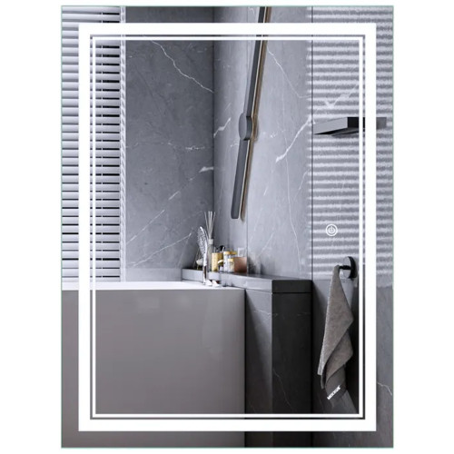 Зеркало MIXXUS PREMIUM QUADRO MR20-90x70-REVERSE с LED Touch, Anti-fog, димером, рег. яркости (MP6621)