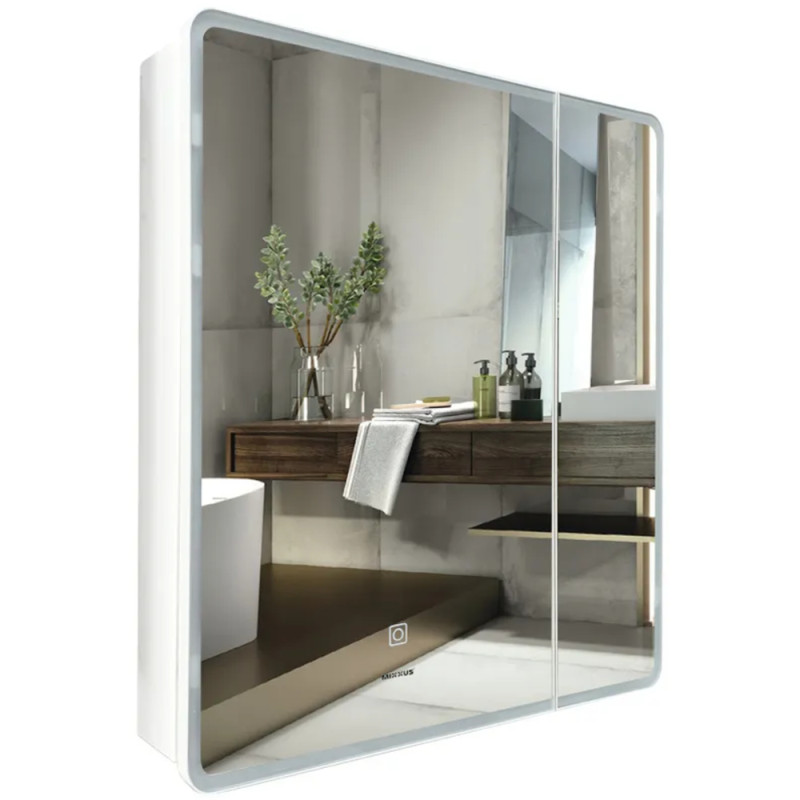 Зеркальный шкафчик MIXXUS PREMIUM OLIVARY CM01-60x70x13 с LED Touch, димером, рег. яркости (MI8294)