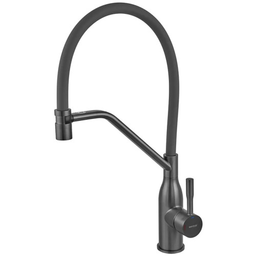 Смеситель для кухни MIXXUS PREMIUM GRAVITY 017 GRAPHITE REFL.GRAY (Цвет графит+силик. излив cерый) (MI8409)