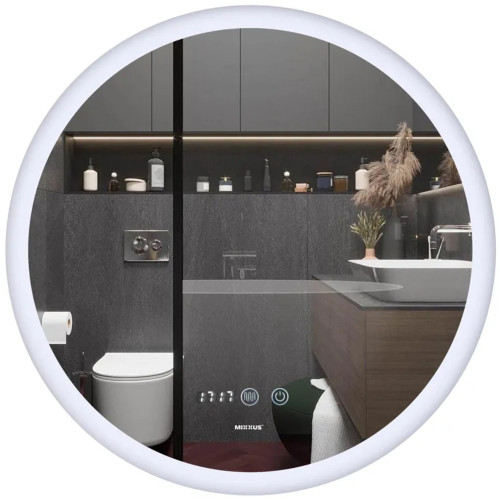 Зеркало MIXXUS PLAIN MC10-80 с LED Touch, Anti-fog, димером, рег. яркости, часами (MI6932)