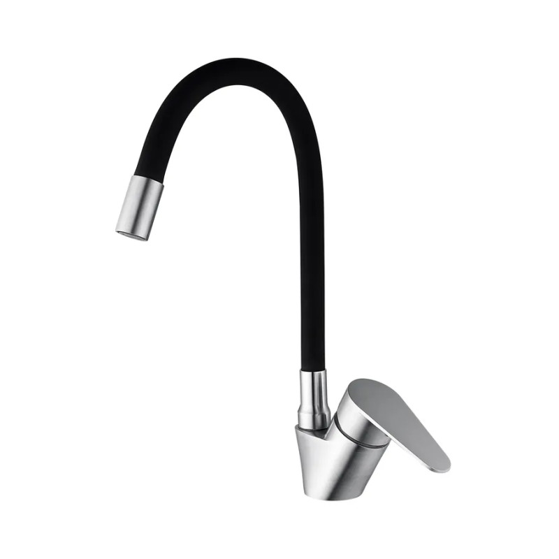 Смеситель для кухни Mixxus NEO-011 REFL.Black с силиконовым изливом (MI6558)