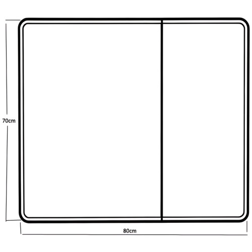 Зеркальный шкафчик MIXXUS PREMIUM OLIVARY CM01-80x70x13 с LED Touch, димером, рег. яркости (MI8296)