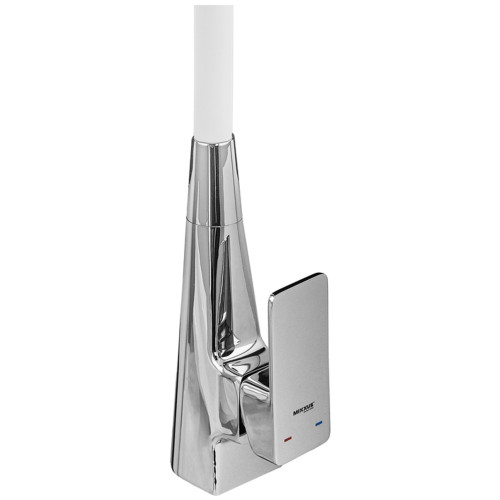 Смеситель для кухни MIXXUS ETNA 014-T REFL.WHITE (Цвет хром+силиконовый излив белый) (MI8421)