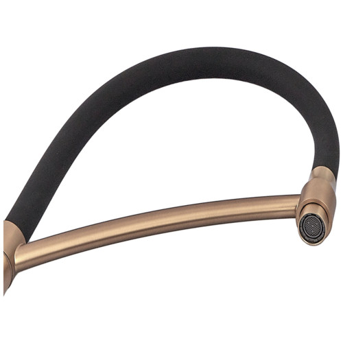 Смеситель для кухни MIXXUS PREMIUM ROSSI 017 BRUSHED GOLD REFL.BLACK (Цвет матовое золото+силик. излив черный) (MP6723)