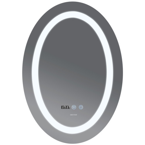 Зеркало MIXXUS PLAIN MV02-50x70 с LED Touch, Anti-fog, димером, рег. яркости, часами (MI6010)
