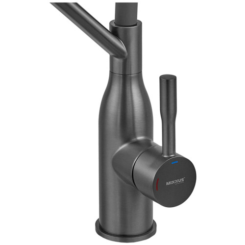 Смеситель для кухни MIXXUS PREMIUM GRAVITY 017 GRAPHITE REFL.GRAY (Цвет графит+силик. излив cерый) (MI8409)
