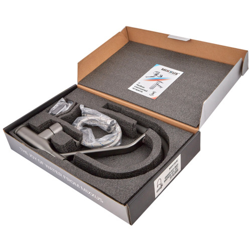 Смеситель для кухни MIXXUS PREMIUM GRAVITY 017 GRAPHITE REFL.GRAY (Цвет графит+силик. излив cерый) (MI8409)