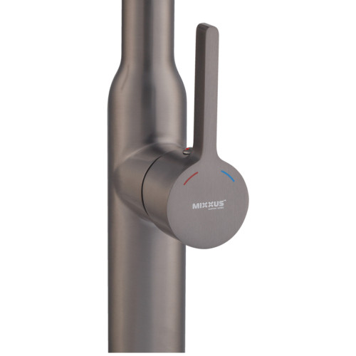 Змішувач для кухні Mixxus Premium PULL 017 GRAPHITE REFL.BLACK (Колір графіт+силік.вилив чорний) (MI8278)