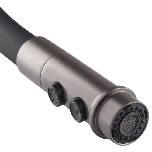 Смеситель для кухни Mixxus Premium PULL 017 GRAPHITE REFL.BLACK (Цвет графит+силик.излив черный) (MI8278)