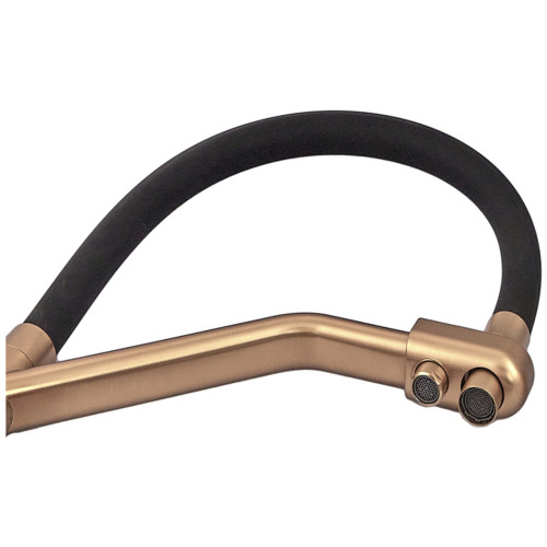 Смеситель для кухни MIXXUS PREMIUM SENNA 021 BRUSHED GOLD REFL.BLACK с выходом для питьевой воды (Цвет матовое золото+силик. излив черный) (MP6722)