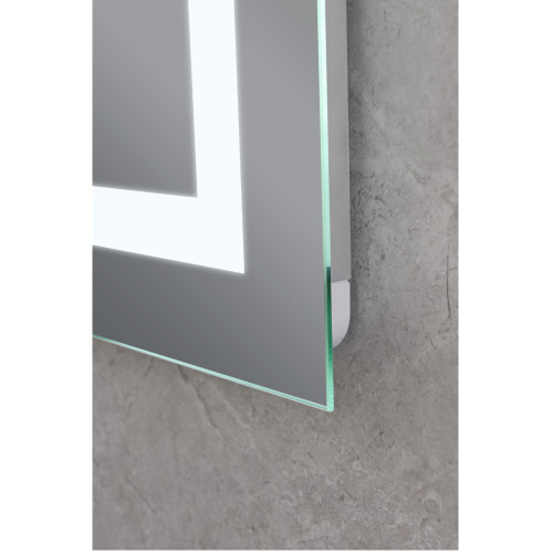 Зеркало MIXXUS HARD MR06-60x80-CASE с LED Touch, Anti-fog, димером, рег. яркости, часами (MI7157)