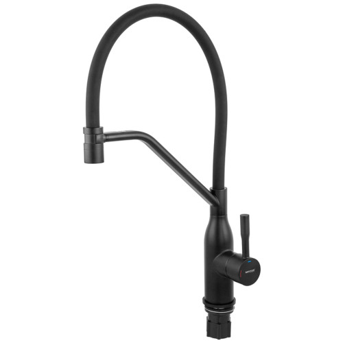 Смеситель для кухни MIXXUS PREMIUM GRAVITY 017 BLACK REFL.BLACK (Цвет черный+силик. излив черный) (MI8408)