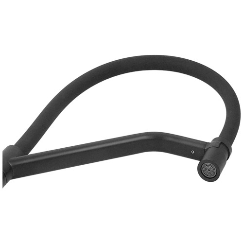 Смеситель для кухни MIXXUS PREMIUM GRAVITY 017 BLACK REFL.BLACK (Цвет черный+силик. излив черный) (MI8408)