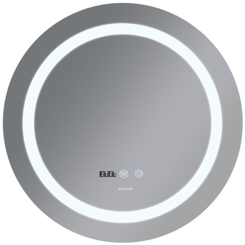 Зеркало MIXXUS PLAIN MC02-80-CASE с LED Touch, Anti-fog, димером, рег. яркости, часами (MI7158)