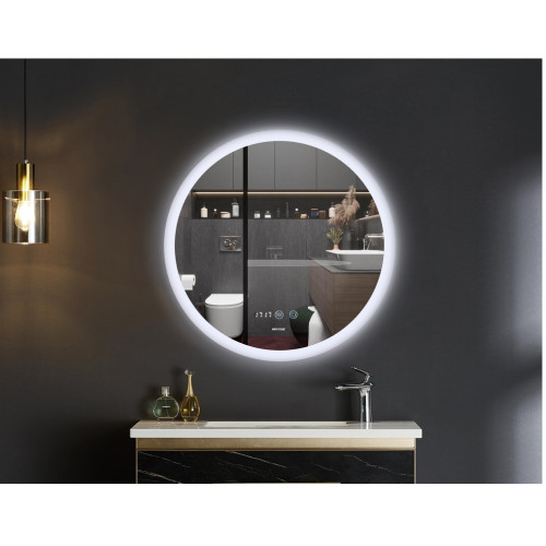 Зеркало MIXXUS PLAIN MC10-80 с LED Touch, Anti-fog, димером, рег. яркости, часами (MI6932)