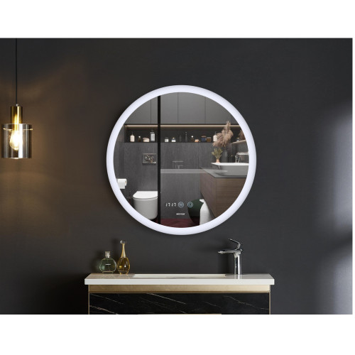 Зеркало MIXXUS PLAIN MC10-80 с LED Touch, Anti-fog, димером, рег. яркости, часами (MI6932)