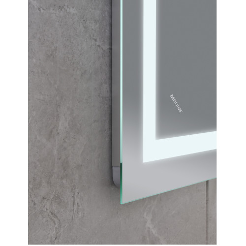 Зеркало MIXXUS WARM MR02-90x70-CASE с LED Touch, Anti-fog, димером, рег. яркости, часами (MI6674)