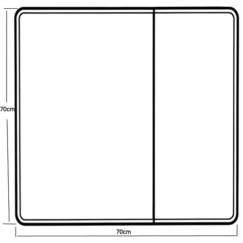 Зеркальный шкафчик MIXXUS PREMIUM OLIVARY CM01-70x70x13 с LED Touch, димером, рег. яркости (MI8295)