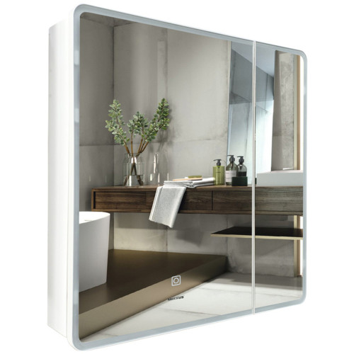 Зеркальный шкафчик MIXXUS PREMIUM OLIVARY CM01-70x70x13 с LED Touch, димером, рег. яркости (MI8295)