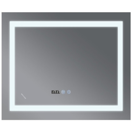 Зеркало MIXXUS WARM MR02-80x80 с LED Touch, Anti-fog, димером, рег. яркости, часами (MI6934)