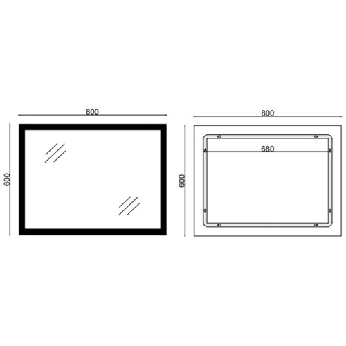Зеркало MIXXUS FLAT MR04-80x60 с LED Touch, Anti-fog, димером, рег. яркости, часами (MI6928)