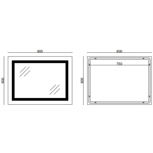 Зеркало MIXXUS TALL MR08-80x60-REVERSE с LED Touch, Anti-fog, димером, рег. яркости (MI6659)