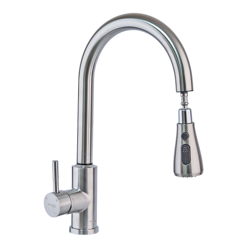 Смеситель для кухни сенсорный с выдвижной лейкой Mixxus LUX-014 Sensor (нерж. сталь) (MI6230) Смеситель для кухни сенсорный с выдвижной лейкой Mixxus LUX-014 Sensor (нерж. сталь) (MI6230)