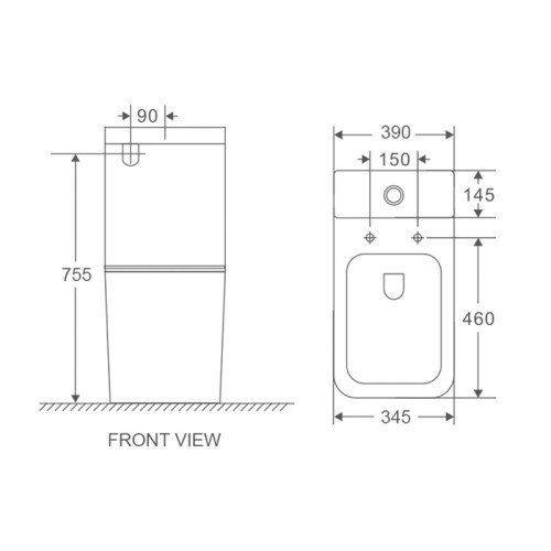 Унітаз-компакт Mixxus Premium Quadro-0402-R 675x390x855mm, система змиву RIMLESS (MP6458)