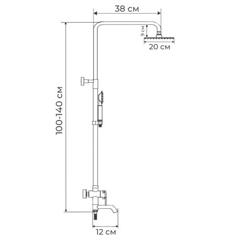 Душевая колонна со смесителем Mixxus Premium DARIO 003-J (MI1587)