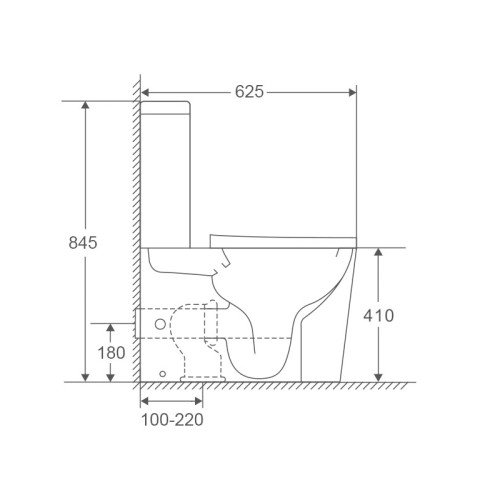 Унитаз-компакт Mixxus Premium Bevel-0401-T1 625x390x845mm, система смыва TORNADO 1.0 (MP6473)