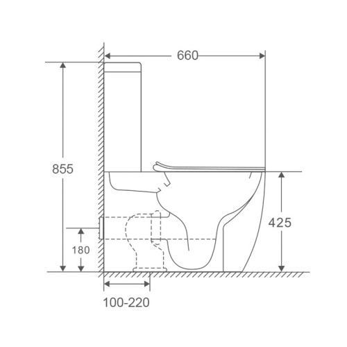 Унитаз-компакт Mixxus Premium Ellipse-0402-R 660x390x855mm, система смыва RIMLESS (MP6468)