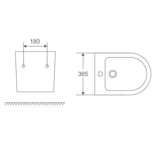 Біде підвісне Mixxus Premium Ellipse-0501 495x365x325mm (MP6469)