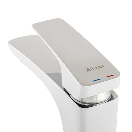 Змішувач для умивальника Mixxus Premium PATRICK 001 ГАЙКА (WHITE) (MI5853)