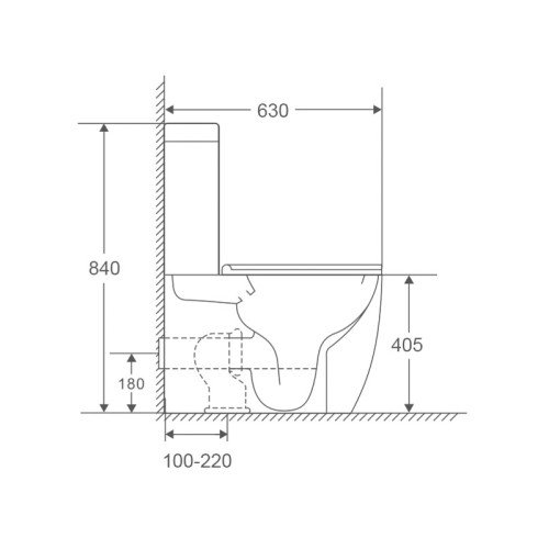 Унітаз-компакт Mixxus Premium Ellipse-0401-T1 630x390x840mm, система змиву TORNADO 1.0 (MP6467)
