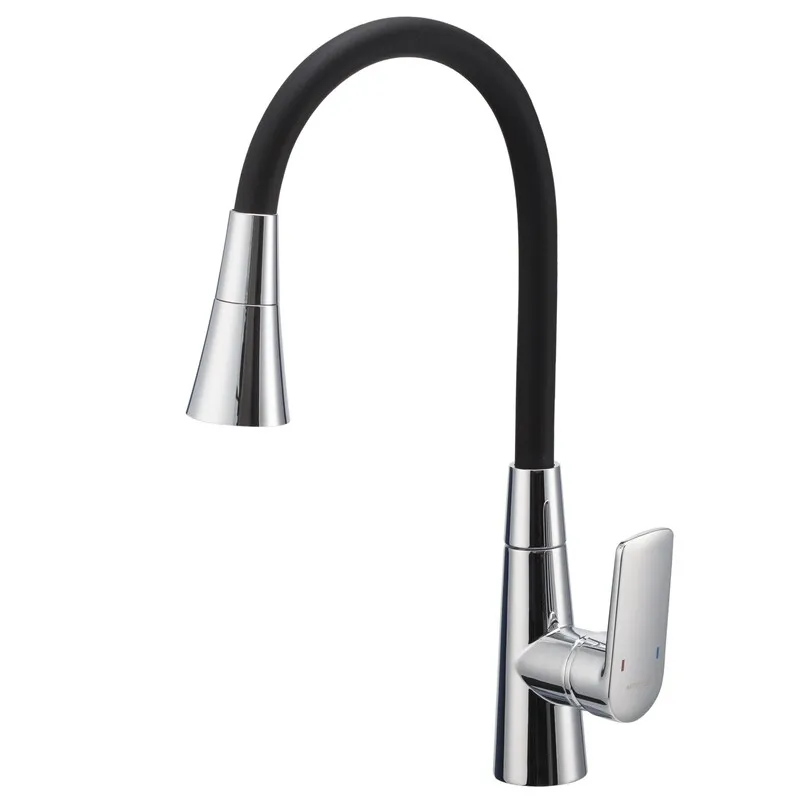 Змішувач для кухні Mixxus Premium Matis 011-T Refl.Black (Колір хром+силік.вилив чорний) (MI8266)
