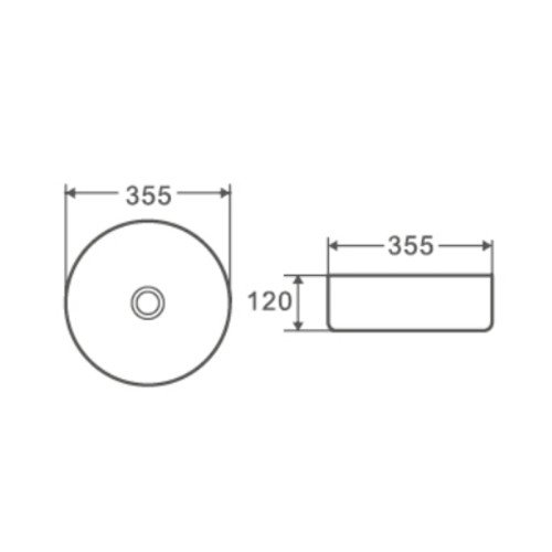 Умивальник накладний керамічний Mixxus Premium Topper-0101 355x355x120mm (MP6489)