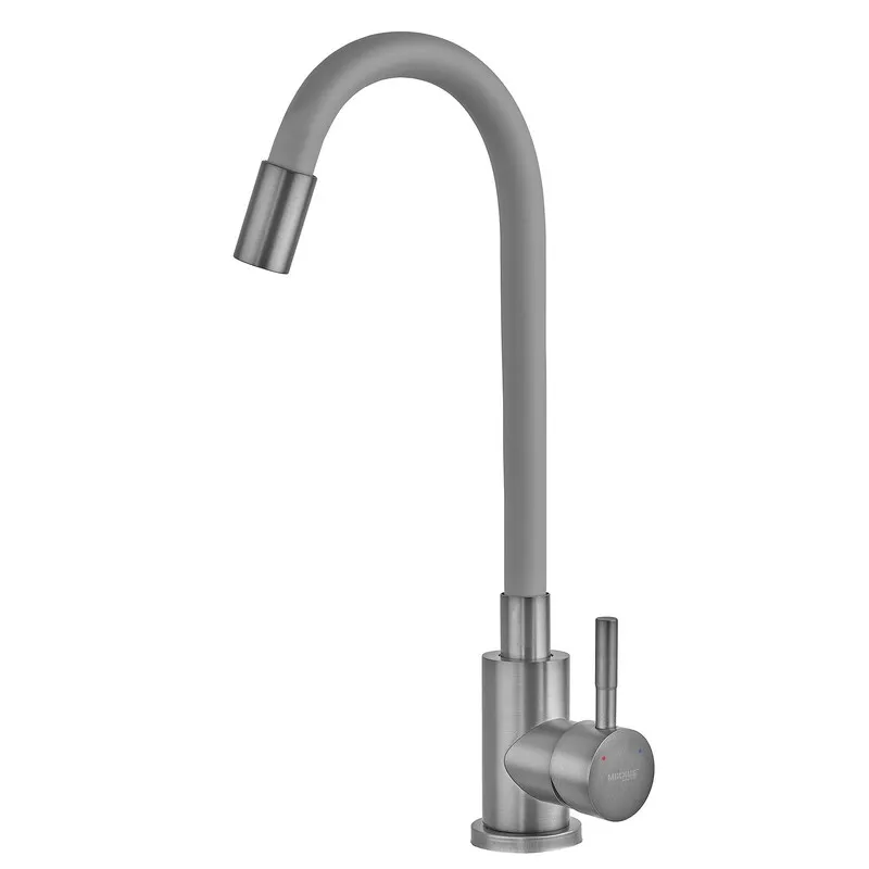 Змішувач для кухні MIXXUS SEO-011 GRAPHITE REFL.GRAY із силіконовим виливом із нерж.сталі SUS304, колір графіт (MI8225)