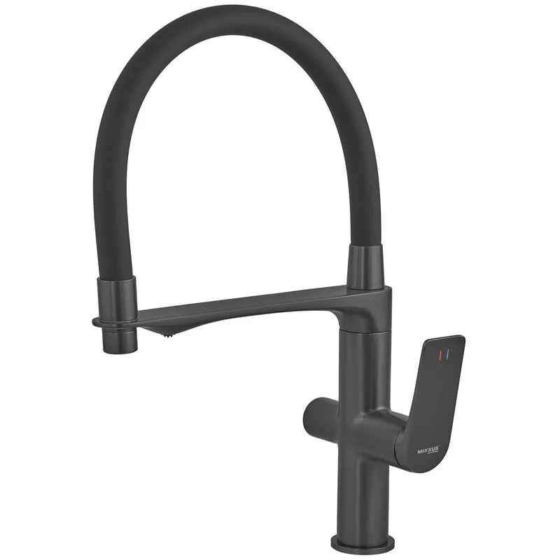 Змішувач для кухні Mixxus Premium DERBY 021 BLACK REFL.BLACK з виходом для питної води (MI6606)