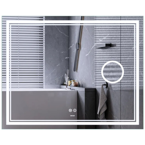 Зеркало MIXXUS PREMIUM QUADRO MR20-100x80 с LED Touch, Anti-fog, димером, рег. яркости, линзой (MP6623) Зеркало MIXXUS PREMIUM QUADRO MR20-100x80 с LED Touch, Anti-fog, димером, рег. яркости, линзой (MP6623)