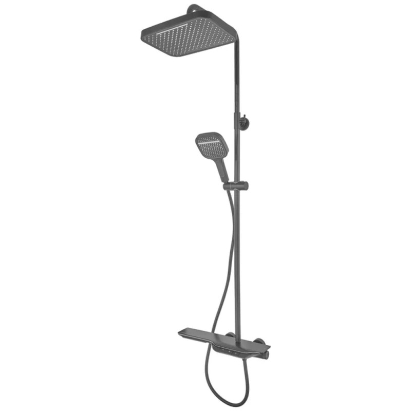 Душова колона з термостатичним змішувачем MIXXUS PREMIUM SPACE-009-J BLACK з кнопковим перемикачем, 3 режими (MI7011)