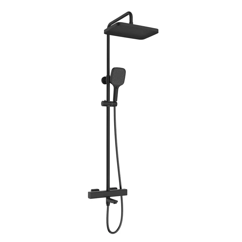 Душова колона Mixxus Premium VIRGO 009-J BLACK з термостатичним змішувачем, 3 функції (MI6646)