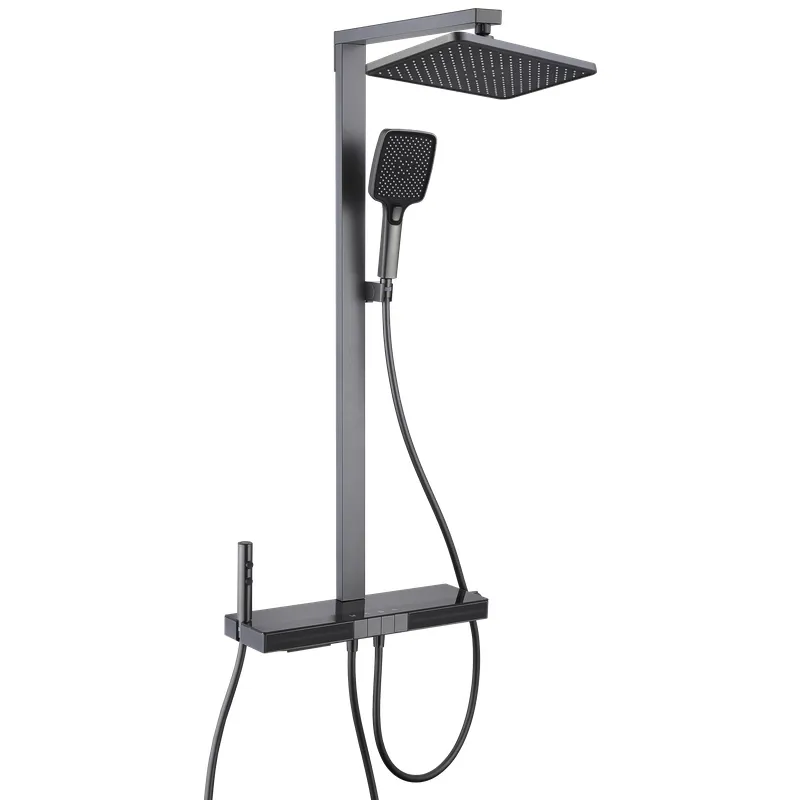 Душова колона з термостатичним змішувачем Mixxus Premium Next-009-J Graphite, 4 режими (MI6544)
