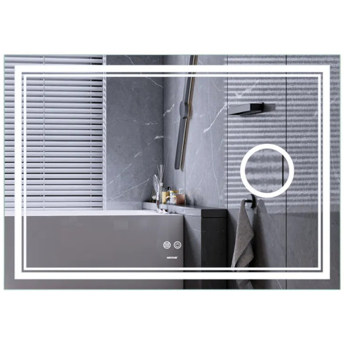 Зеркало MIXXUS PREMIUM QUADRO MR20-120x80 с LED Touch, Anti-fog, димером, рег. яркости, линзой (MP6624)