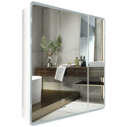 Зеркальный шкафчик MIXXUS PREMIUM OLIVARY CM01-60x70x13 с LED Touch, димером, рег. яркости (MI8294)