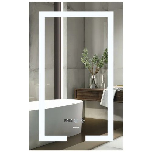 Зеркало MIXXUS HARD MR06-50x80-CASE с LED Touch, Anti-fog, димером, рег. яркости, часами (MI6657)