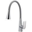 Смеситель для кухни Mixxus Premium Matis 011-T Refl.Gray (Цвет хром+силик.излив серый) (MI8267)