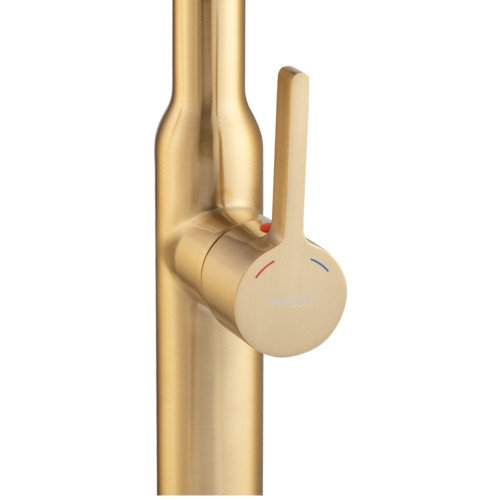 Смеситель для кухни Mixxus Premium PULL 017 BRUSHED GOLD REFL.BLACK (Цвет мат.золото+сил.излив черный) (MI8280)
