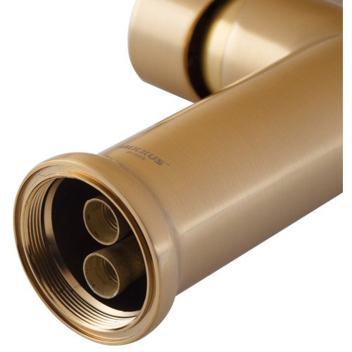 Змішувач для кухні Mixxus Premium PULL 017 BRUSHED GOLD REFL.BLACK (Колір мат.золото+сил.вилив чорний) (MI8280)